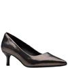 CLARKS WOMENS LOW HEEL COURT SHOE - METALLIC